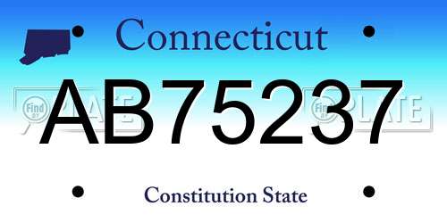AB75237 Connecticut License Plate