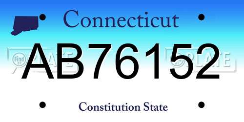 AB76152 Connecticut License Plate