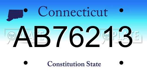 AB76213 Connecticut License Plate