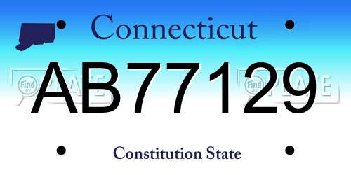 AB77129 Connecticut License Plate