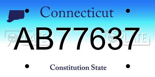 AB77637 Connecticut License Plate