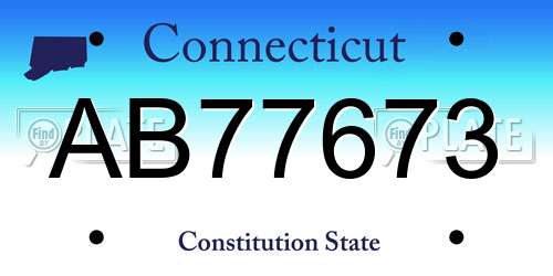AB77673 Connecticut License Plate
