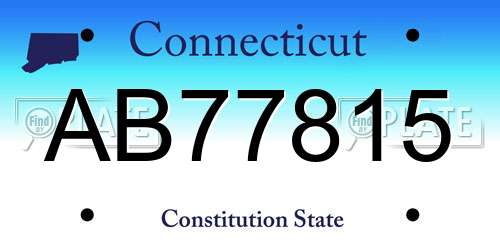 AB77815 Connecticut License Plate
