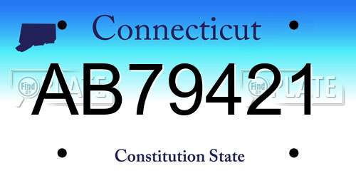 AB79421 Connecticut License Plate