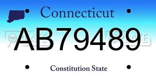 AB79489 Connecticut License Plate
