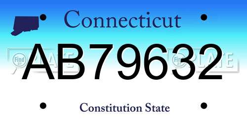 AB79632 Connecticut License Plate