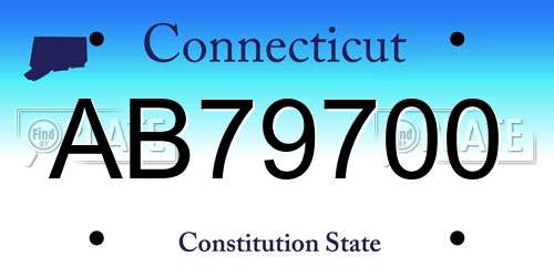AB79700 Connecticut License Plate