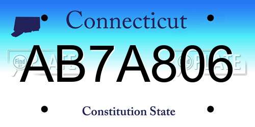 AB7A806 Connecticut License Plate