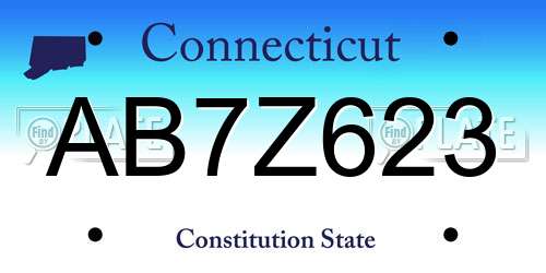 AB7Z623 Connecticut License Plate