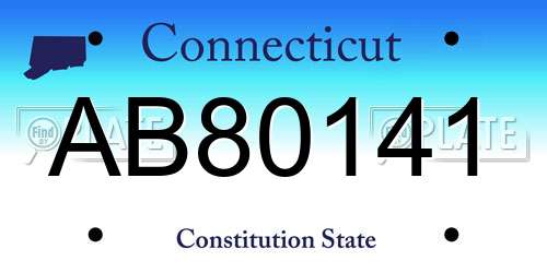 AB80141 Connecticut License Plate