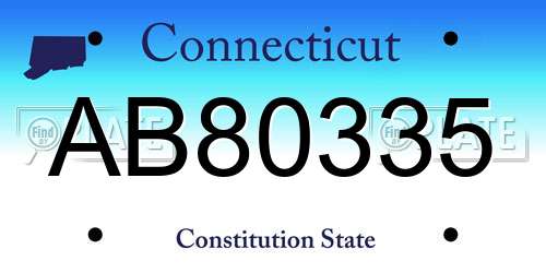 AB80335 Connecticut License Plate