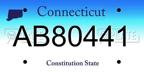 AB80441 Connecticut License Plate