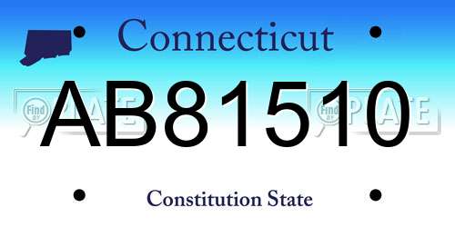 AB81510 Connecticut License Plate