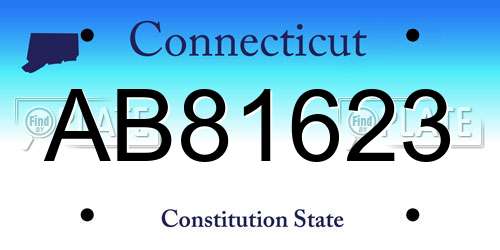 AB81623 Connecticut License Plate