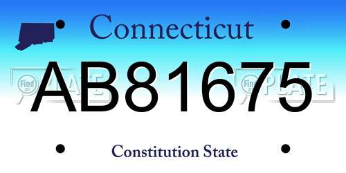 AB81675 Connecticut License Plate