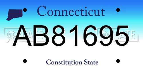 AB81695 Connecticut License Plate