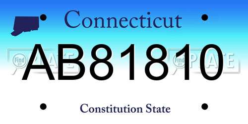 AB81810 Connecticut License Plate