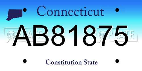 AB81875 Connecticut License Plate