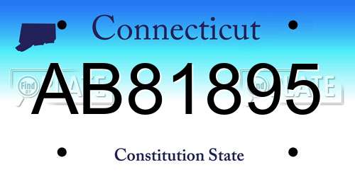 AB81895 Connecticut License Plate