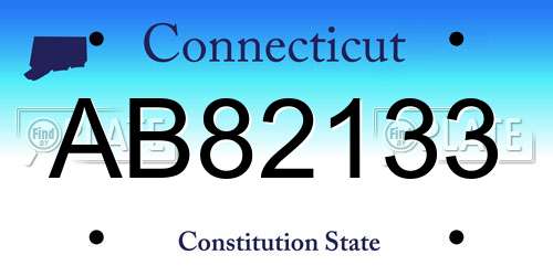 AB82133 Connecticut License Plate