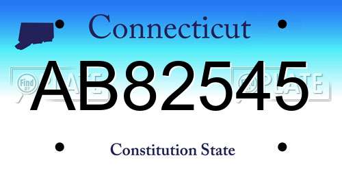 AB82545 Connecticut License Plate