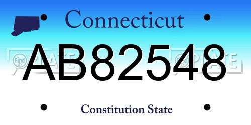 AB82548 Connecticut License Plate
