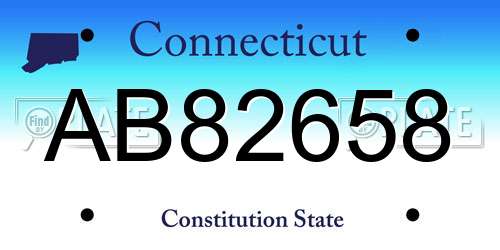 AB82658 Connecticut License Plate