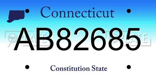 AB82685 Connecticut License Plate