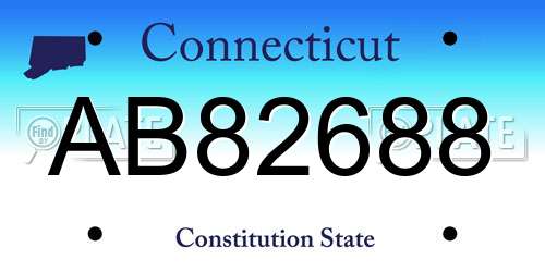 AB82688 Connecticut License Plate