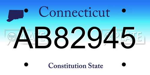 AB82945 Connecticut License Plate