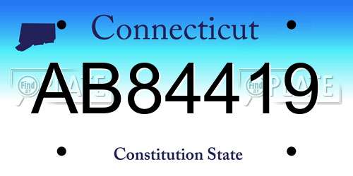 AB84419 Connecticut License Plate