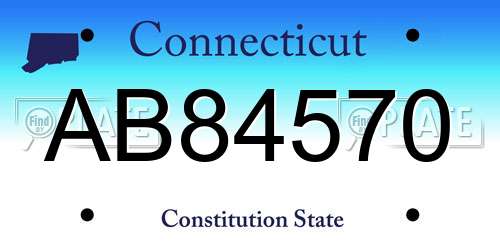 AB84570 Connecticut License Plate