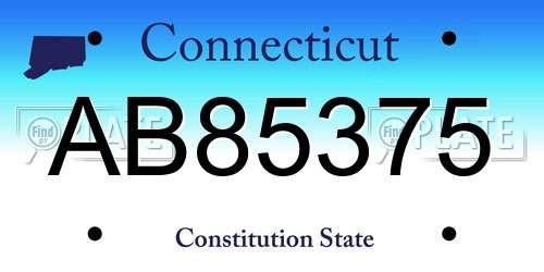 AB85375 Connecticut License Plate