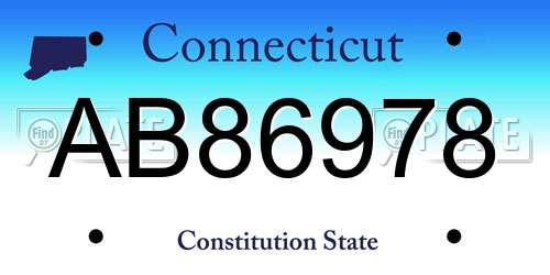 AB86978 Connecticut License Plate