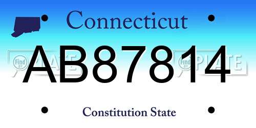 AB87814 Connecticut License Plate