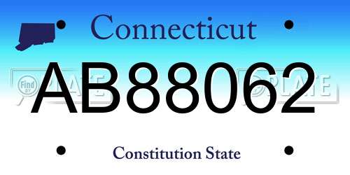 AB88062 Connecticut License Plate