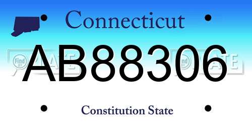 AB88306 Connecticut License Plate