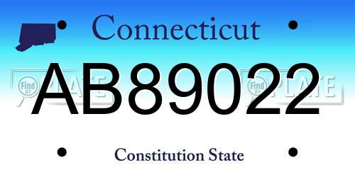 AB89022 Connecticut License Plate