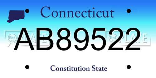 AB89522 Connecticut License Plate
