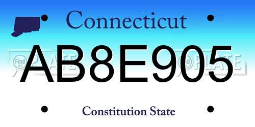 AB8E905 Connecticut License Plate