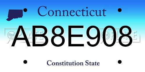 AB8E908 Connecticut License Plate