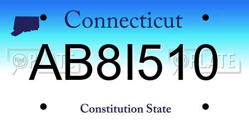AB8I510 Connecticut License Plate