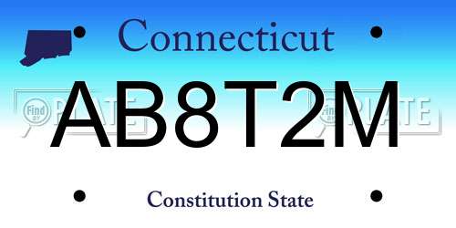 AB8T2M Connecticut License Plate