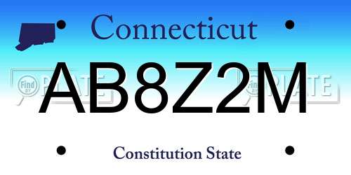 AB8Z2M Connecticut License Plate