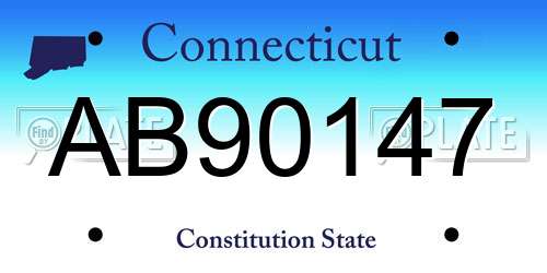 AB90147 Connecticut License Plate