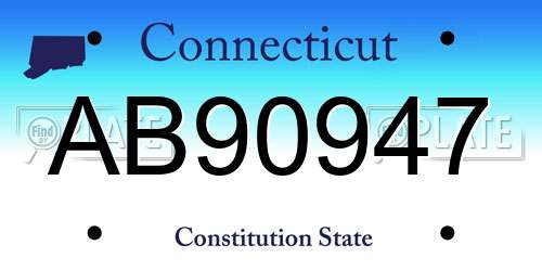 AB90947 Connecticut License Plate
