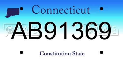 AB91369 Connecticut License Plate