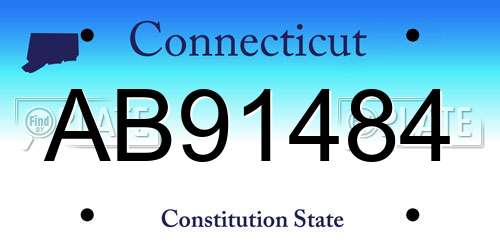 AB91484 Connecticut License Plate