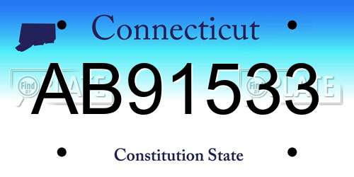 AB91533 Connecticut License Plate
