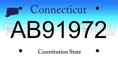AB91972 Connecticut License Plate